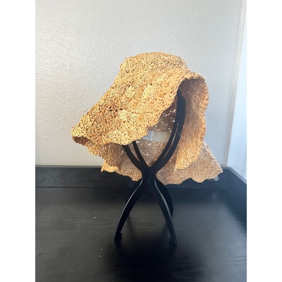 100% Straw Bucket Hat Light Brown - Picture 3 of 10